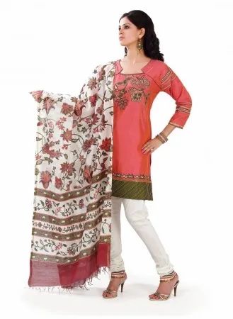Pink & White Silk Suit