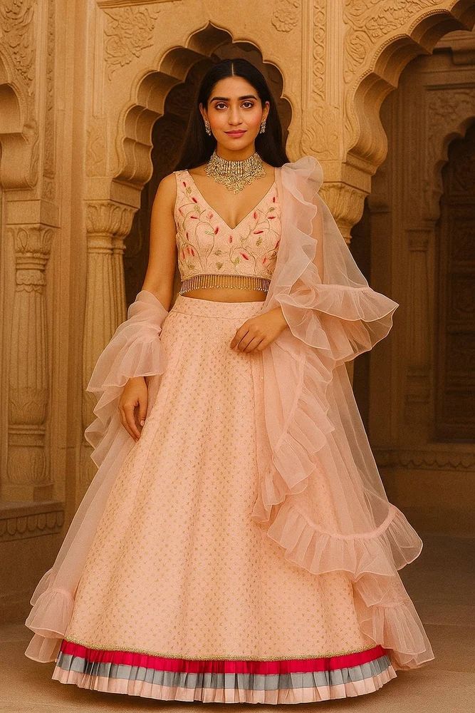 Designer Satin Silk & Organza Lehenga Choli