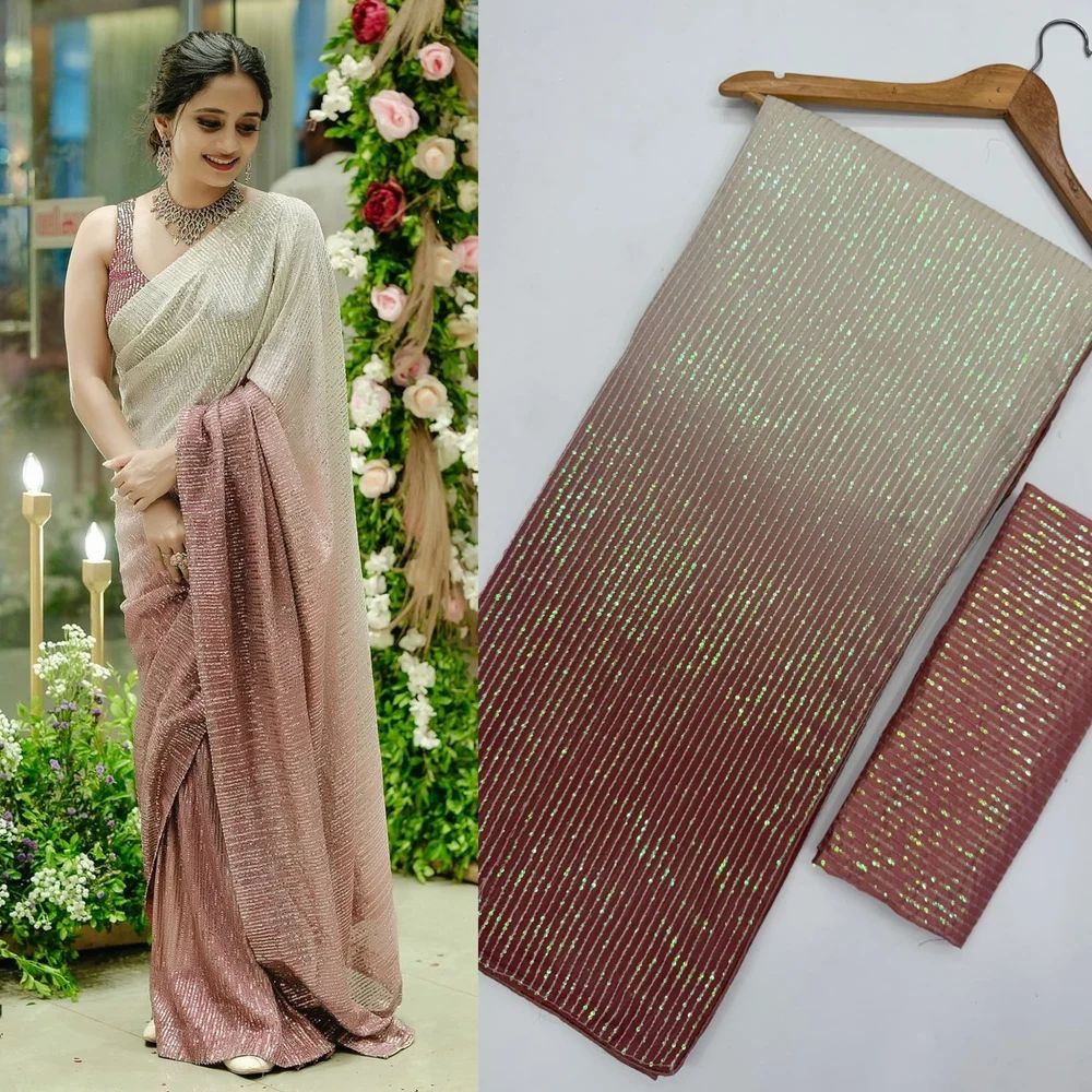 Sequins Work Saree