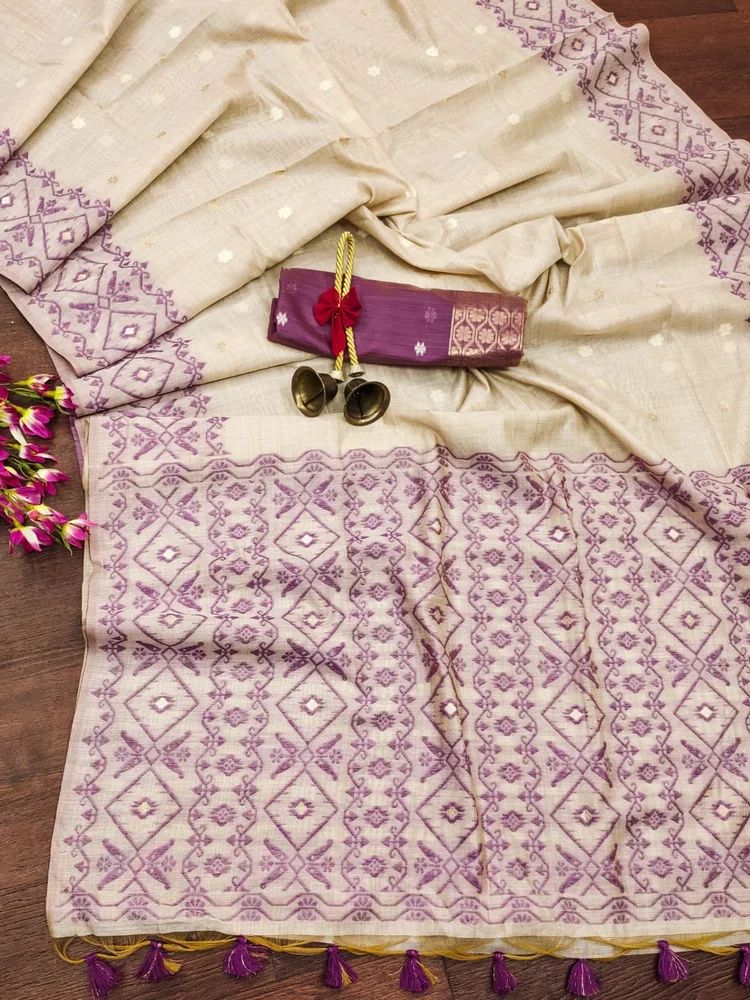 Cotton Jamdani Saree, 6.3 M