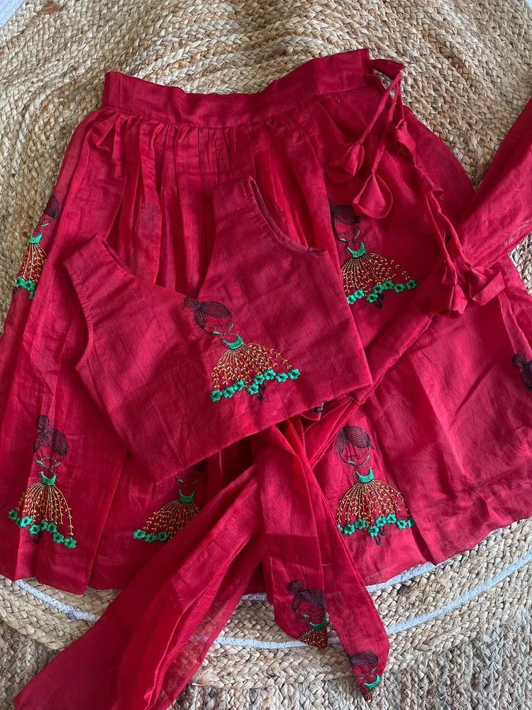Chanderi Silk Kids Lehenga