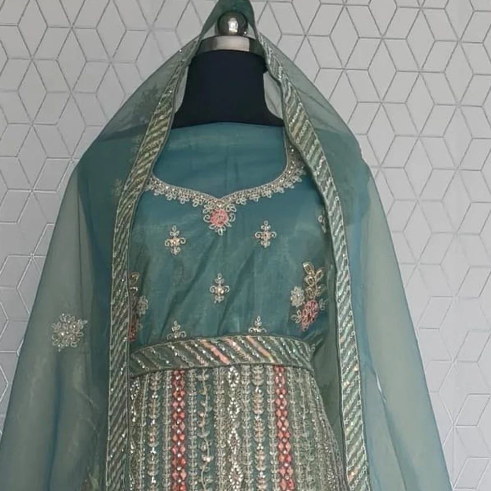 Georgette Embroidered Partywear Lehenga