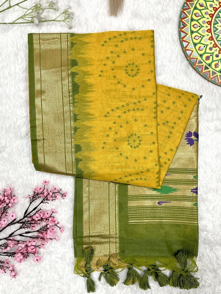 Ladies Raw Silk Paithani Silk