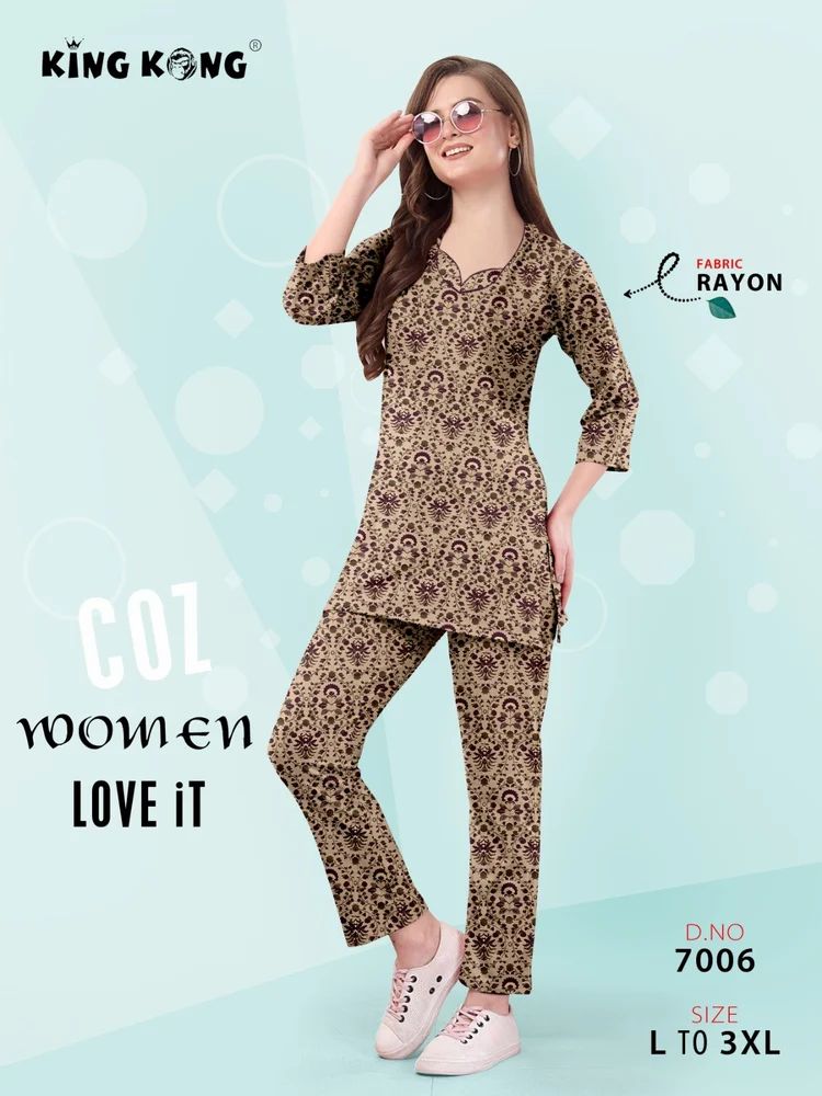 Rayon Bandhni Print V-Neck Top with 3/4 Sleeves - Sizes L to 3XL