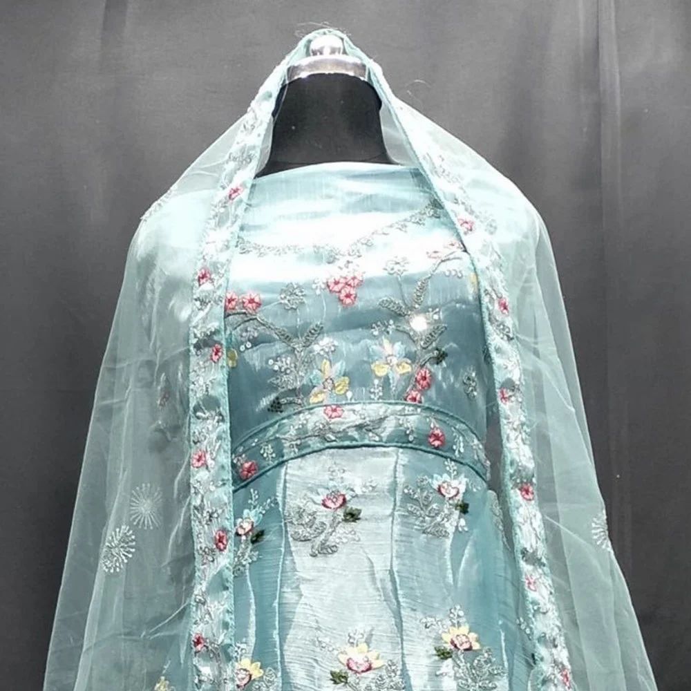 Silk Embroidered Partywear Lehenga