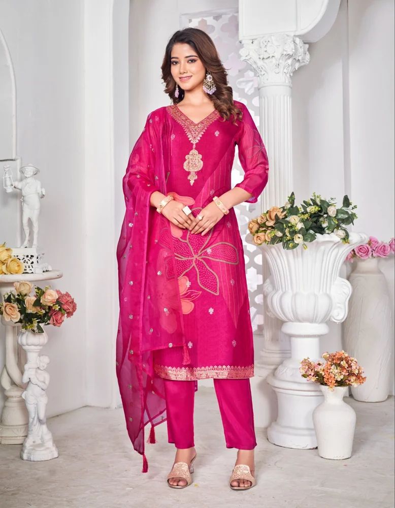 Organza silk Readymade suits
