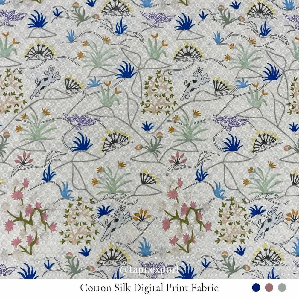 Embroidered Cotton Printed Fabrics