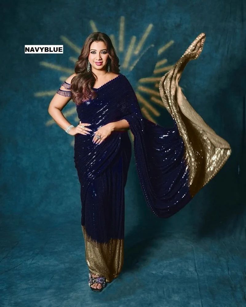 ladies Georgette Saree Sequence Heavy Work