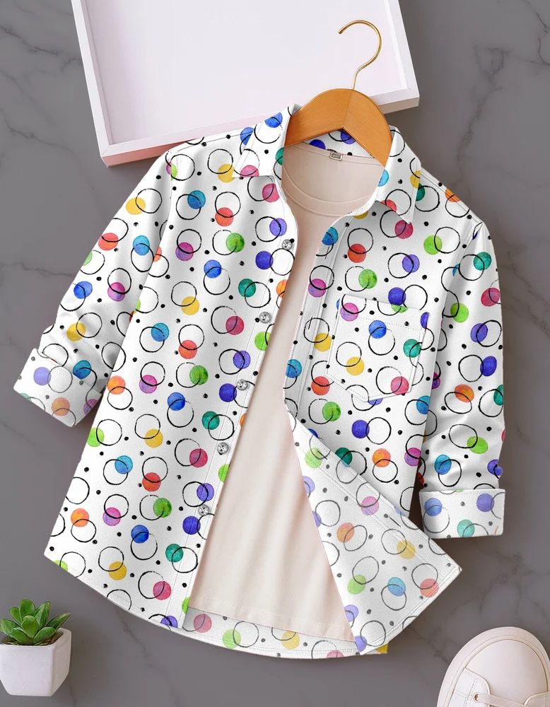 White Boys Rayon Abstract Print Shirt