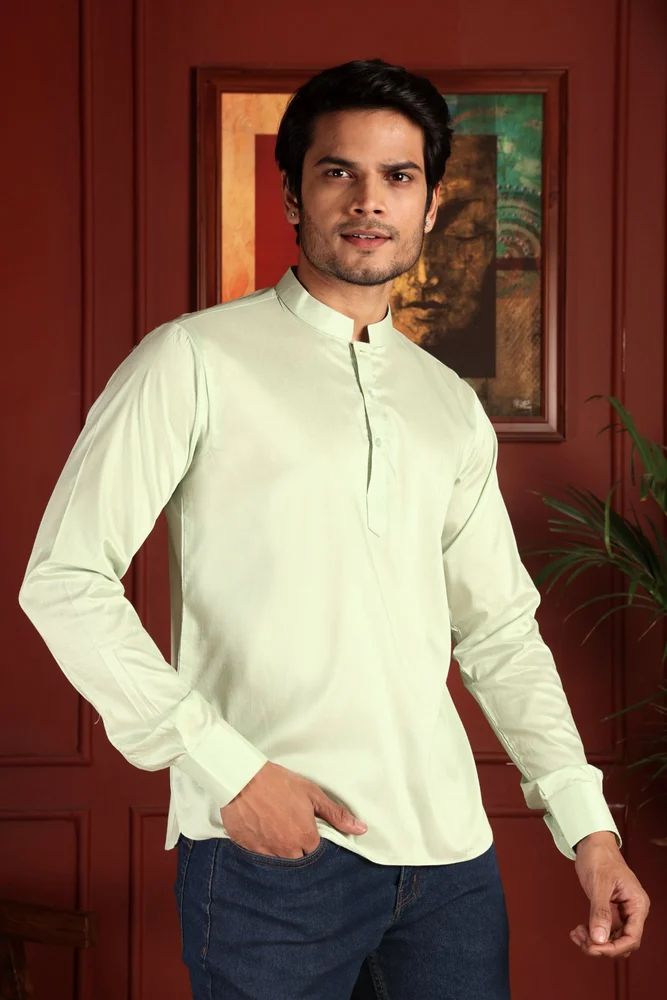 Plain Mens Short Kurta