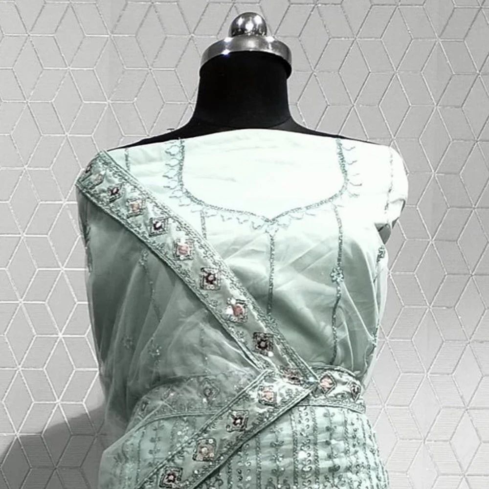 Art Silk Embroidered Partywear Lehenga