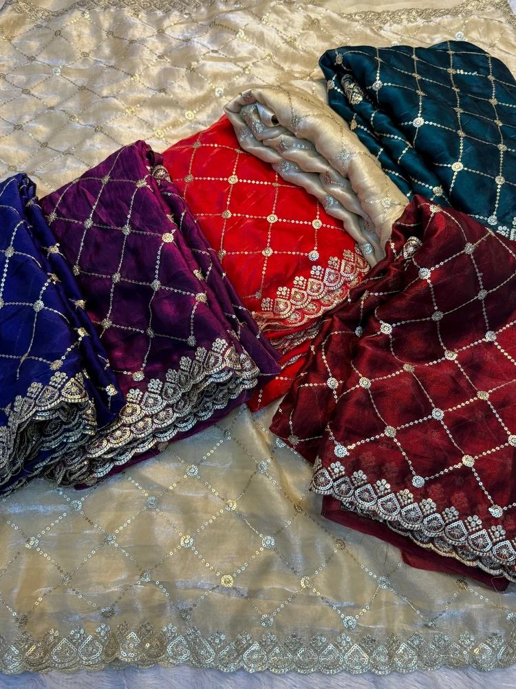 Sequence Embroidery Work Saree