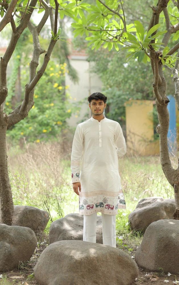 TOSPY HATHI JAQUARD DESIGNER KURTA