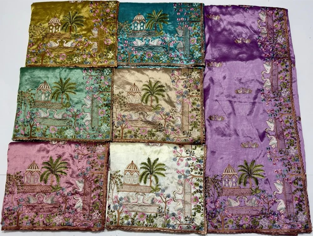 Designer Embroidered Temple Saree with Scenic Border Premium Fancy Saree Wholesale