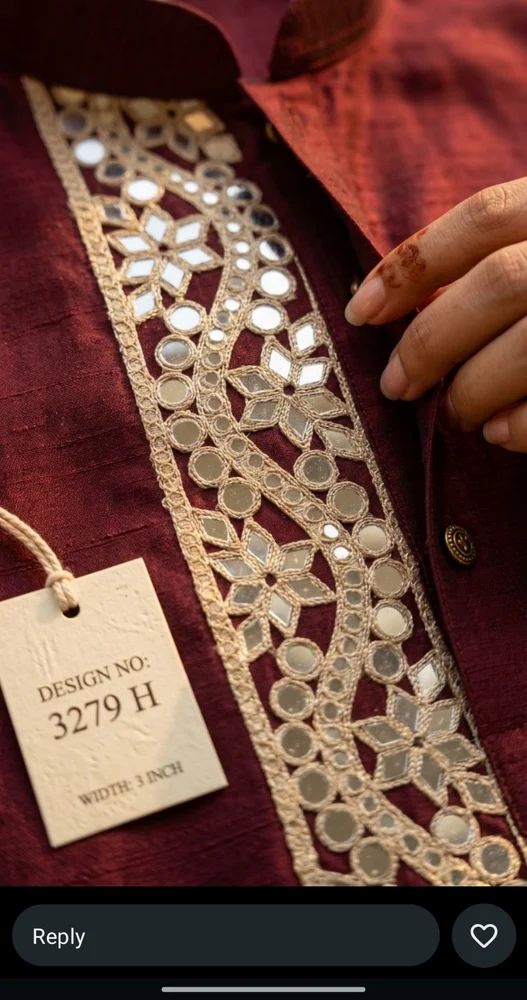 Mirror Kurta Codding Lace
