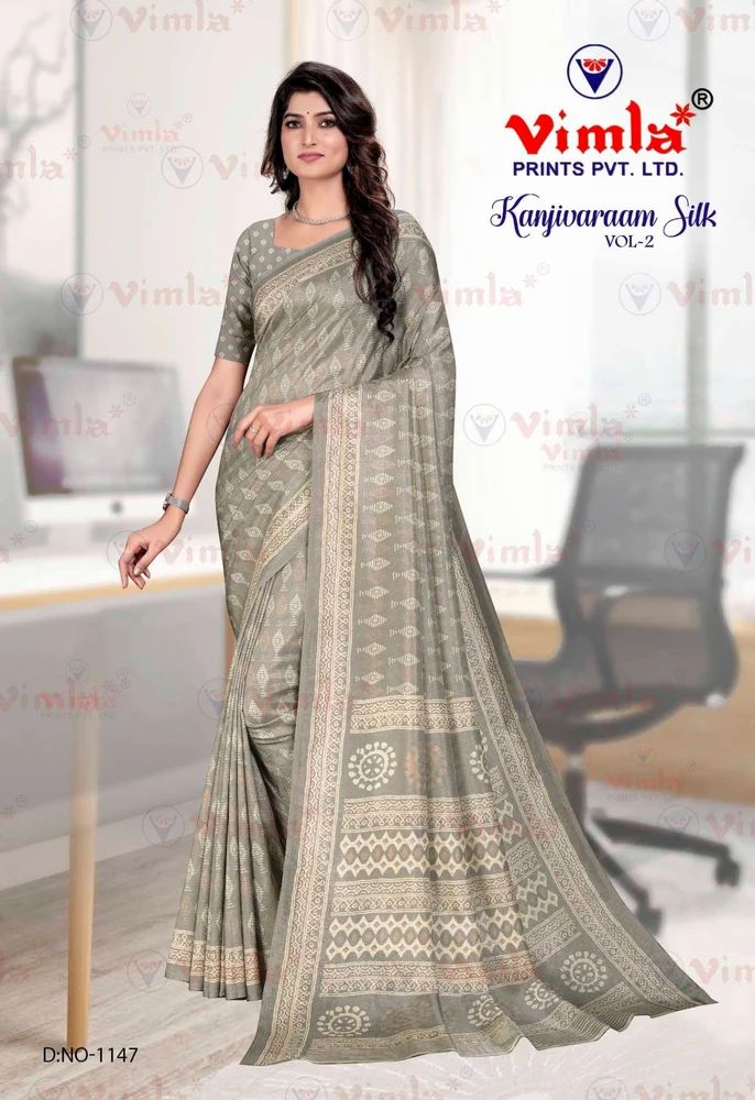 Front Office Uniforms Saree Vimla Prints
