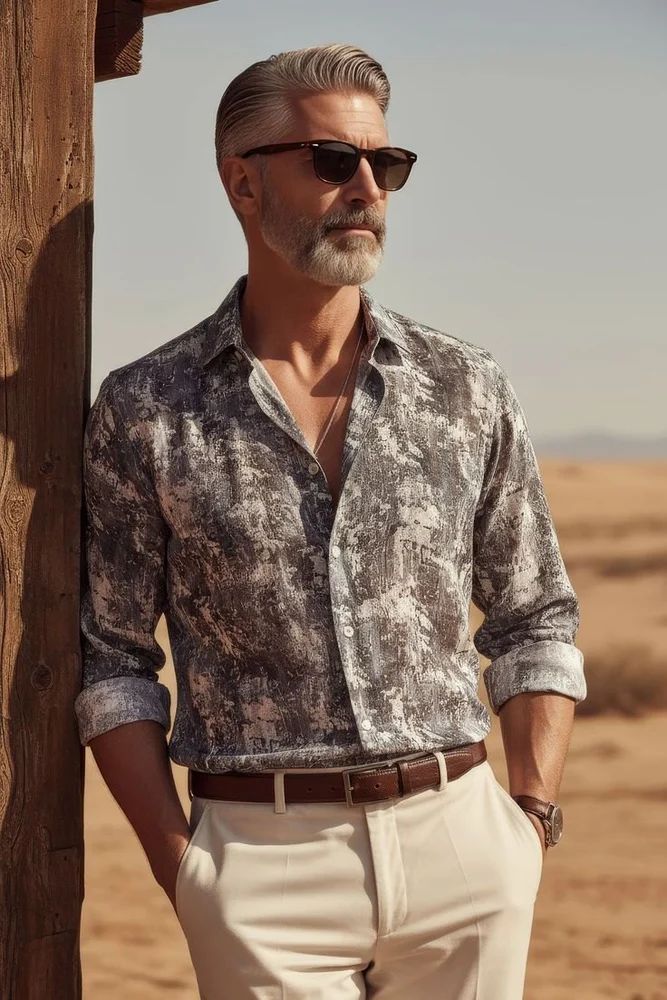 Men Cotton Full Sleeves Printed Shirt
