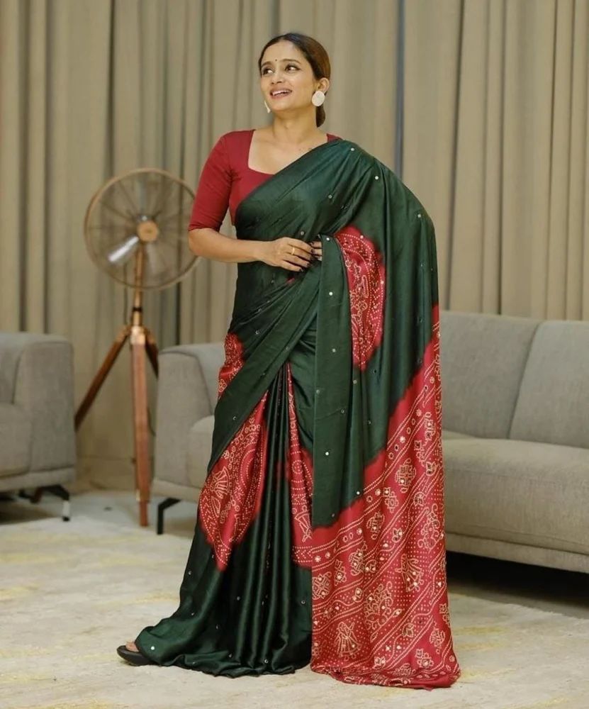 Gajji Silk Bandhani Saree