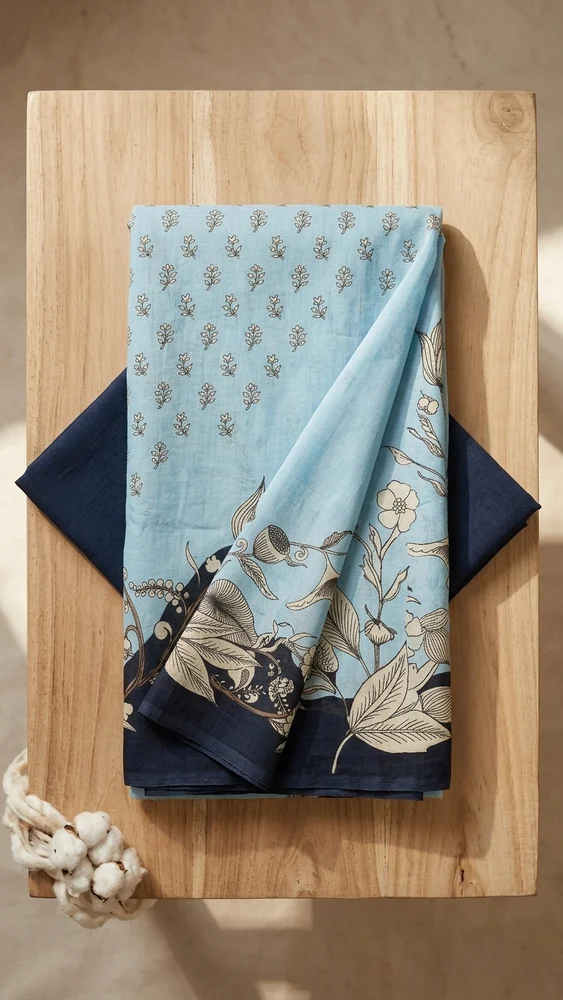 Weightless Georgette Saree-sea blue