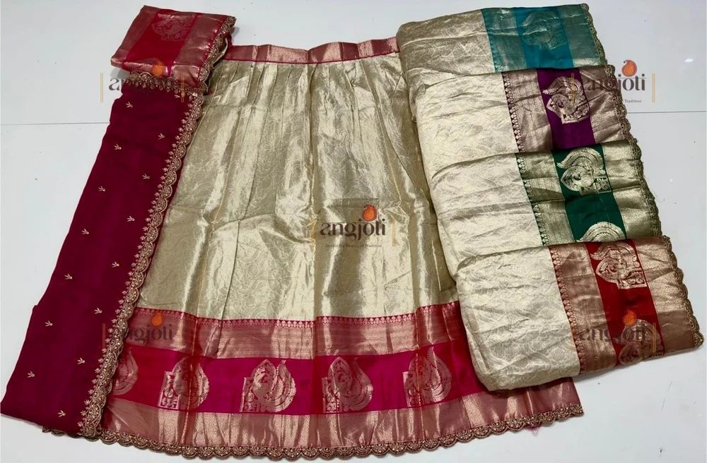 Banarasi Jacquard Work south india lehenga choli (half saree)