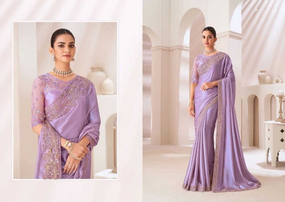 Satin Chiffon Saree