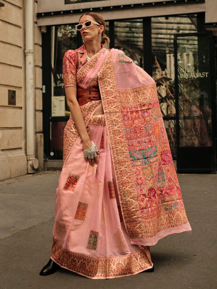 Khadija Silk Saree, 5.5 m (separate blouse piece)