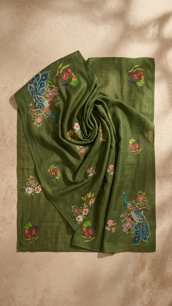 Rich Green Chanderi Dupatta