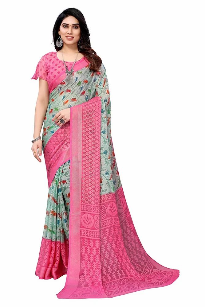 Soft Chiffon Brasso Printed Saree