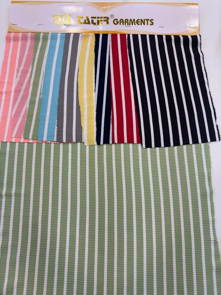 Striped Ribbed Cationic Fabric