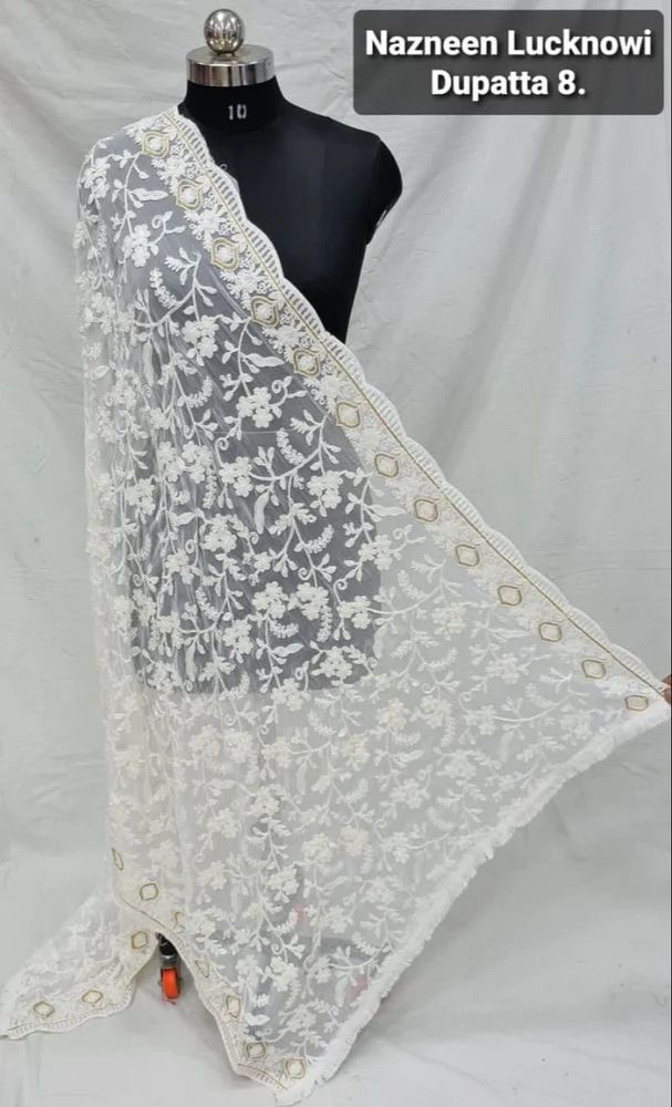 Net Embroided Lucknowi Dupatta