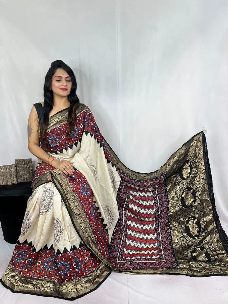 Casual Wear Cotton Hand Block Printed Saree