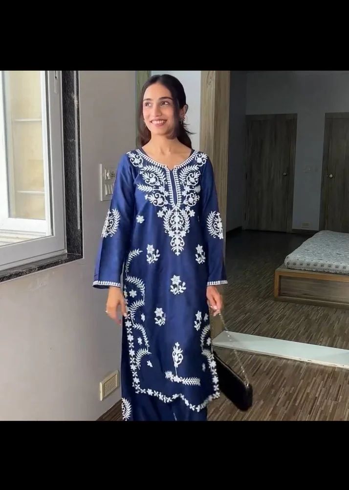 Exclusive Embroidered Top & Plazzo Set