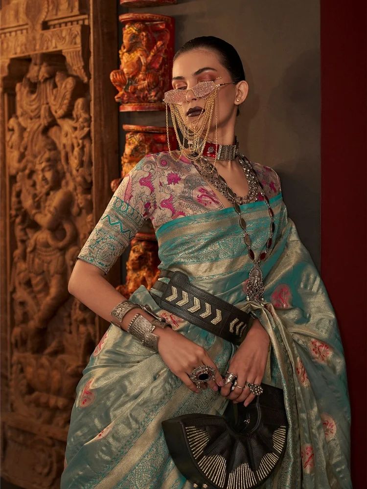 Embroidered Kanwal Silk Saree