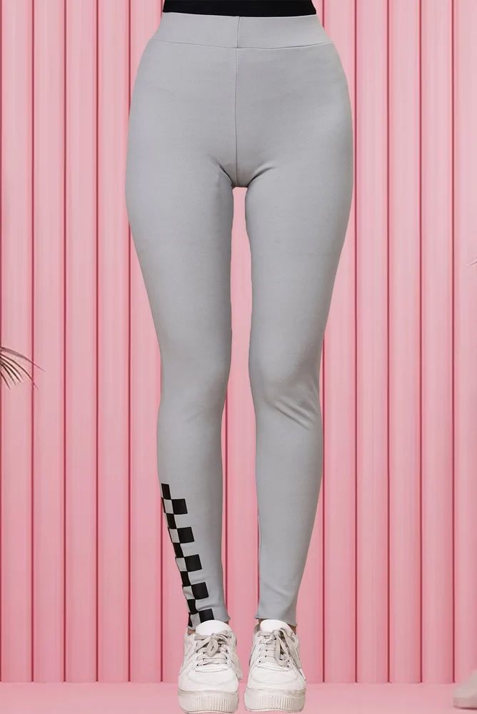 Ladies Bottom Side Strip Printed Leggings