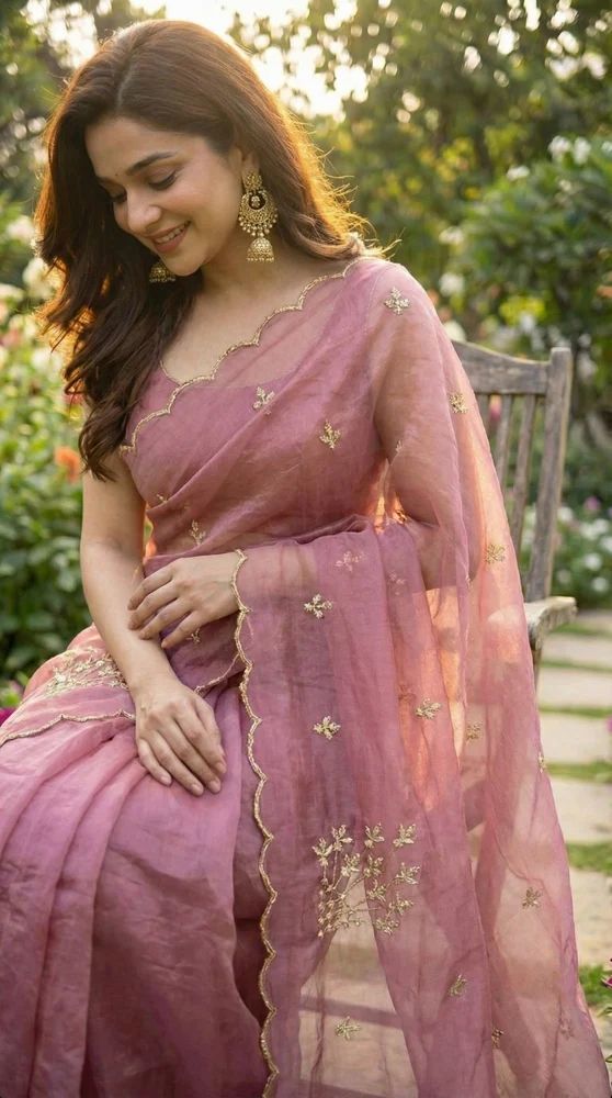 Space silk handwork saree