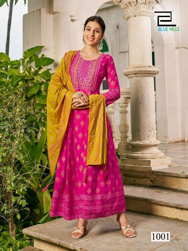 Blue Hills Senorita Special Fancy Anarkali Kurti With Dupatta