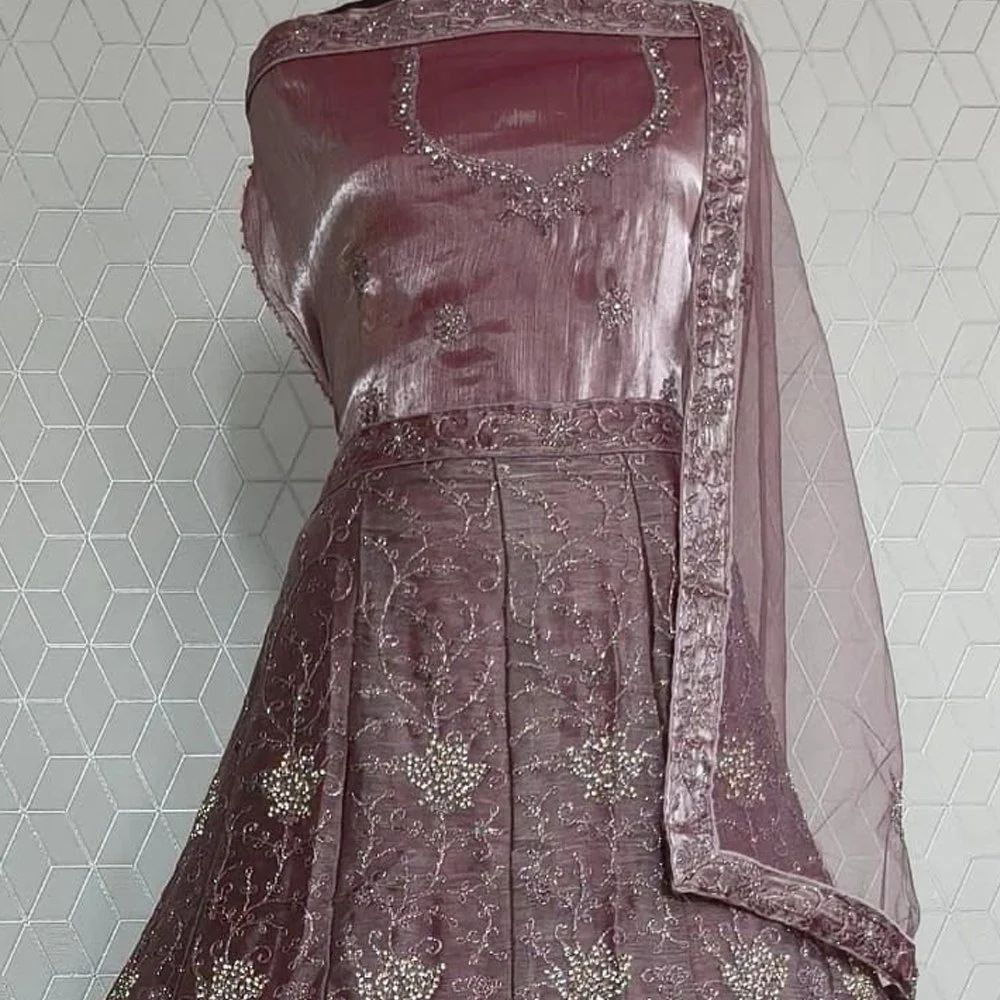 Twill Net Embroidered Partywear Lehenga