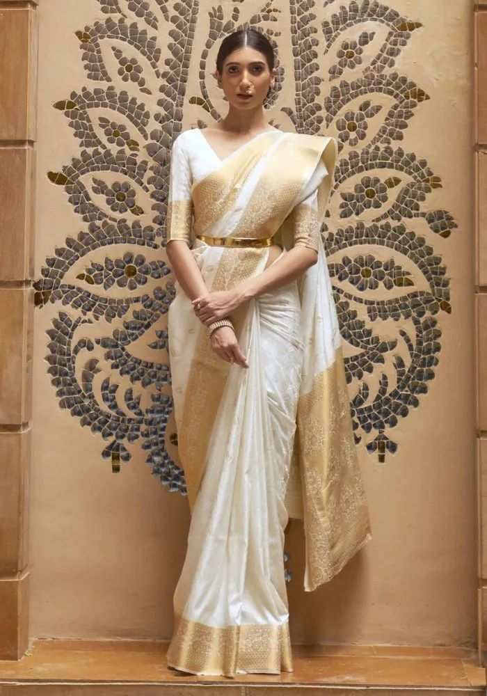 Plain Zardozi Work Kalandi Kanjivaram Silk Weaving Saree, 6.3 m (with blouse piece)