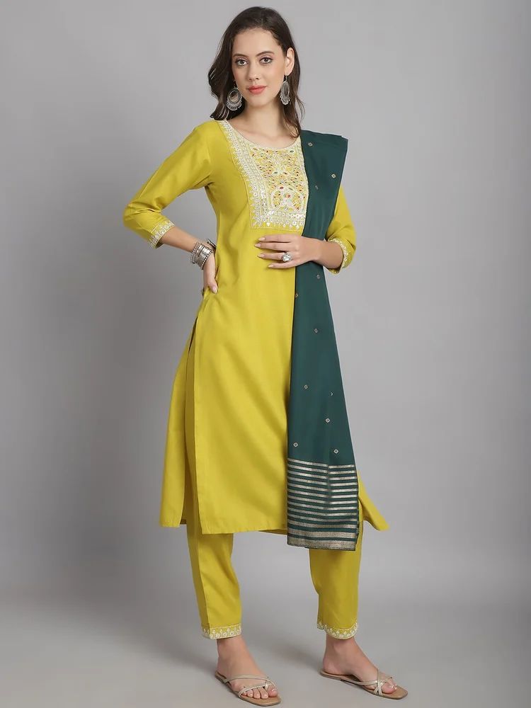 Ladies Fancy Cotton Kurti Pant Set