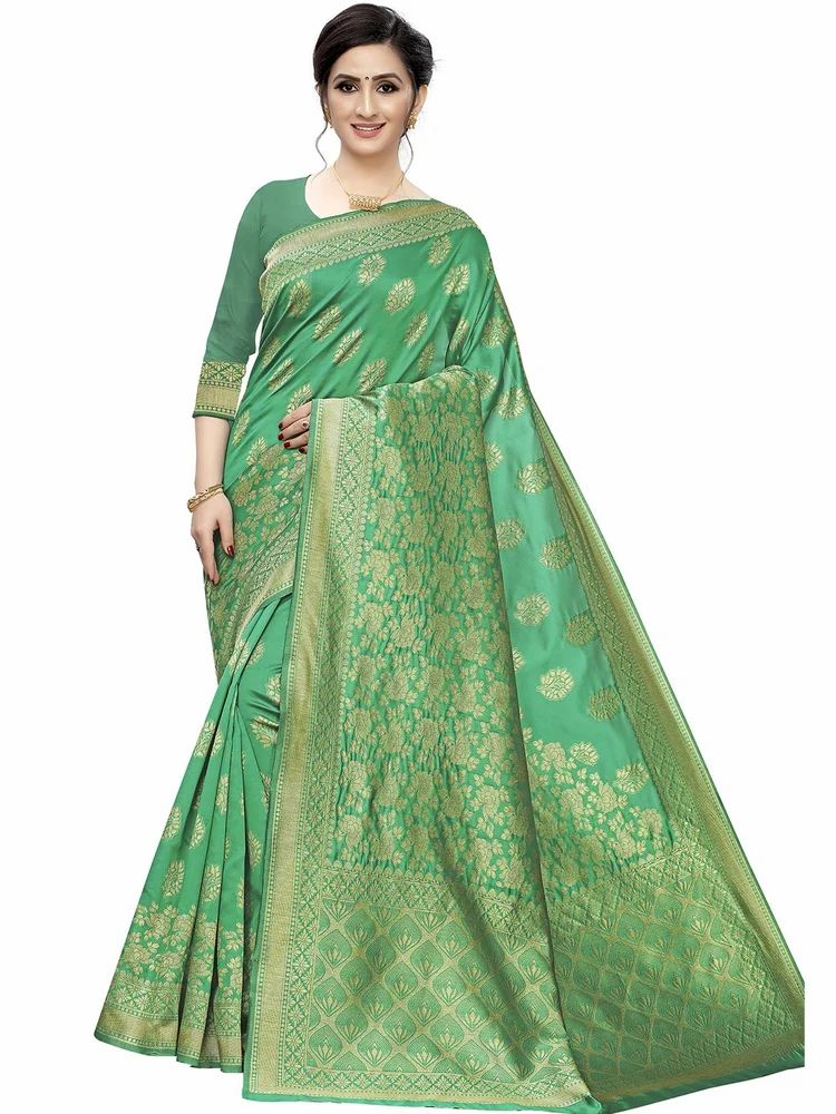Cotton Silk Saree with Golden Zari Border
